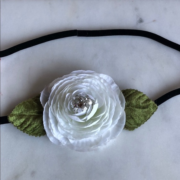 Boho Floral Rose & Swarovski Crystal Headband - Picture 5 of 7